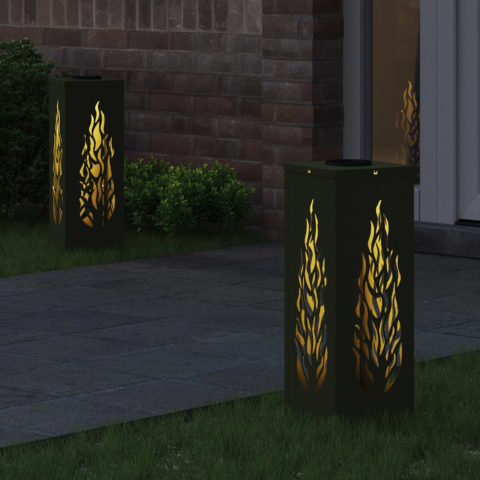 Solar LED Pad Licht 2 pcs Olijf Groen Koudgewalst staal image 3