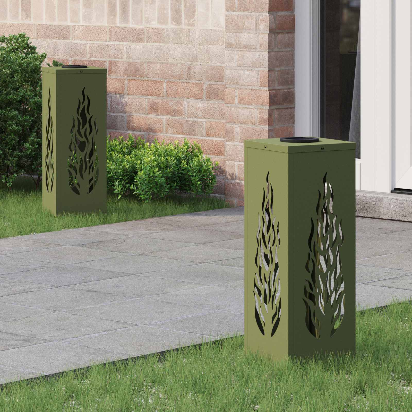 Solar LED Pad Licht 2 pcs Olijf Groen Koudgewalst staal image 1