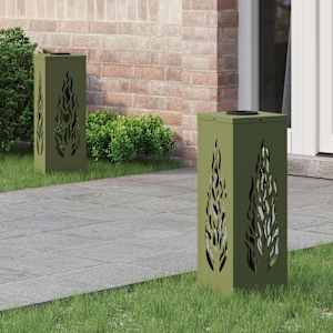 Solarno LED svetilo za pot 2 pcs Oljčno zelena Medenina