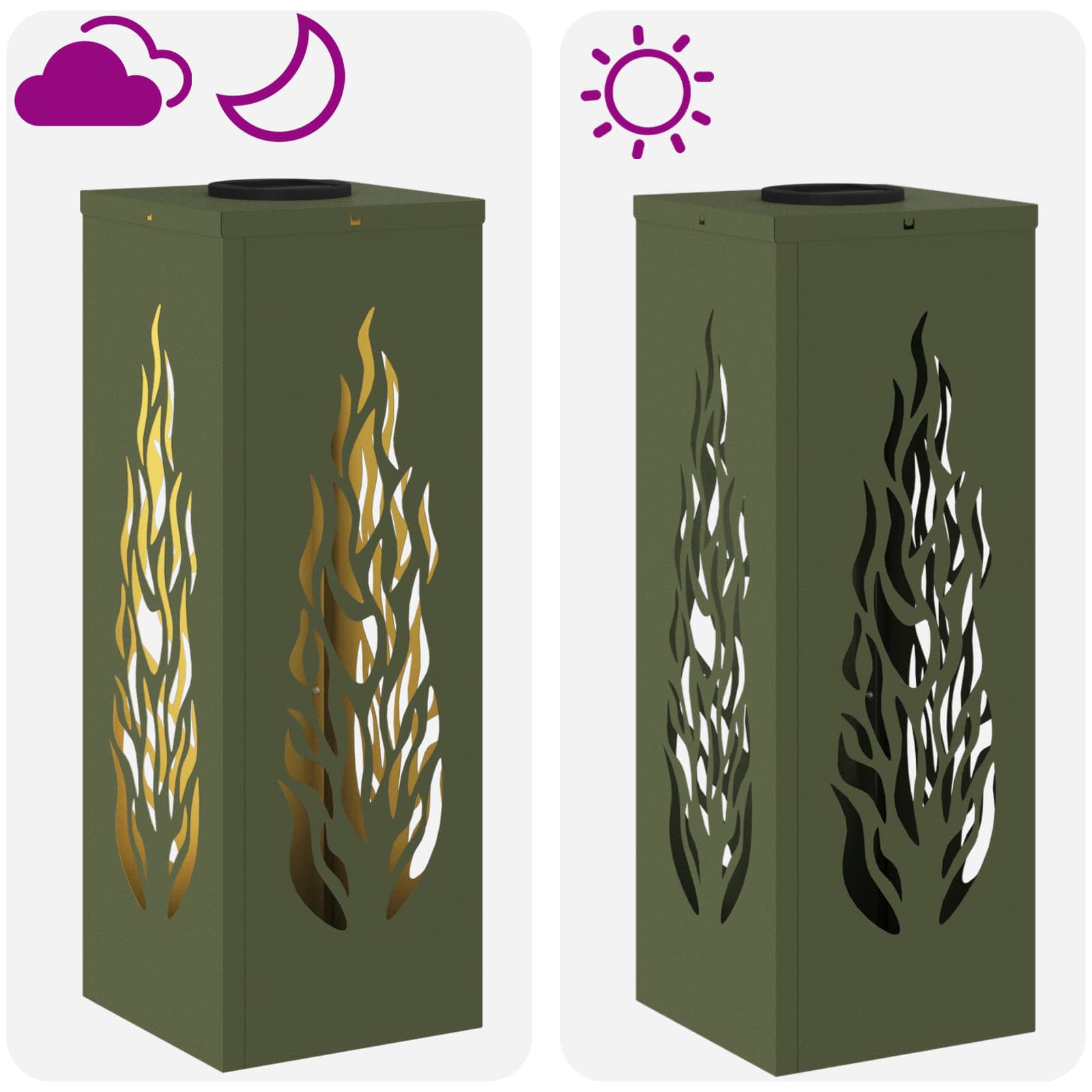 Solar LED Pad Licht 2 pcs Olijf Groen Koudgewalst staal image 13