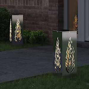 Solární LED Cestovní Světlo 2 pcs Stříbrná Nerezová ocel - obrázek 3
