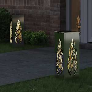 Solární LED Cestovní Světlo 2 pcs Stříbrná Pozinkovaná ocel - obrázek 3