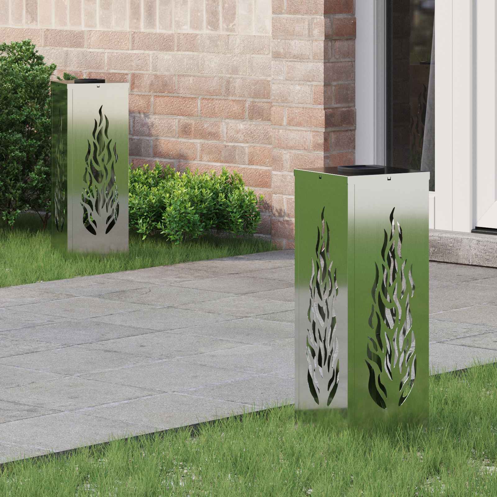 vidaXL Solar LED Weg Licht 2 pcs Silber Galvanisiertes Stahl