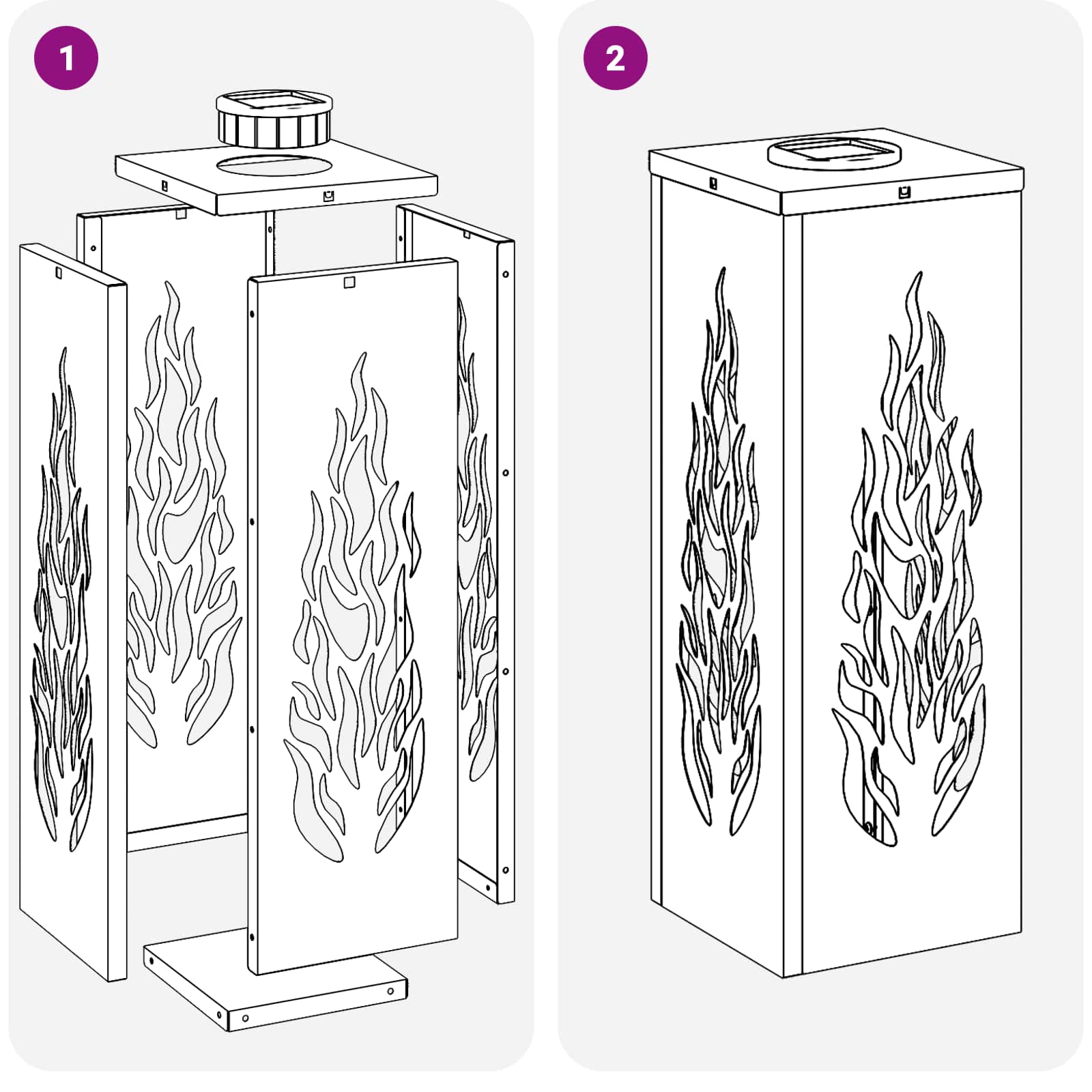 Solární LED Cestovní Světlo 2 pcs Bronzová - obrázek 15