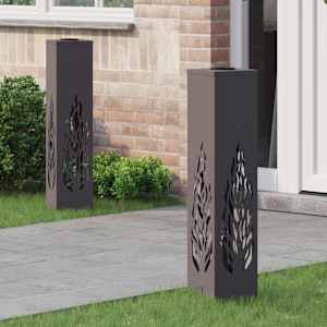 Solarno LED svetilo za pot 2 pcs Črna Medenina