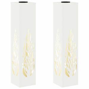 vidaXL P&auml;ikese LED k&auml;igutee tuli 2 tk Soe valge 18 x 18 x 80 cm