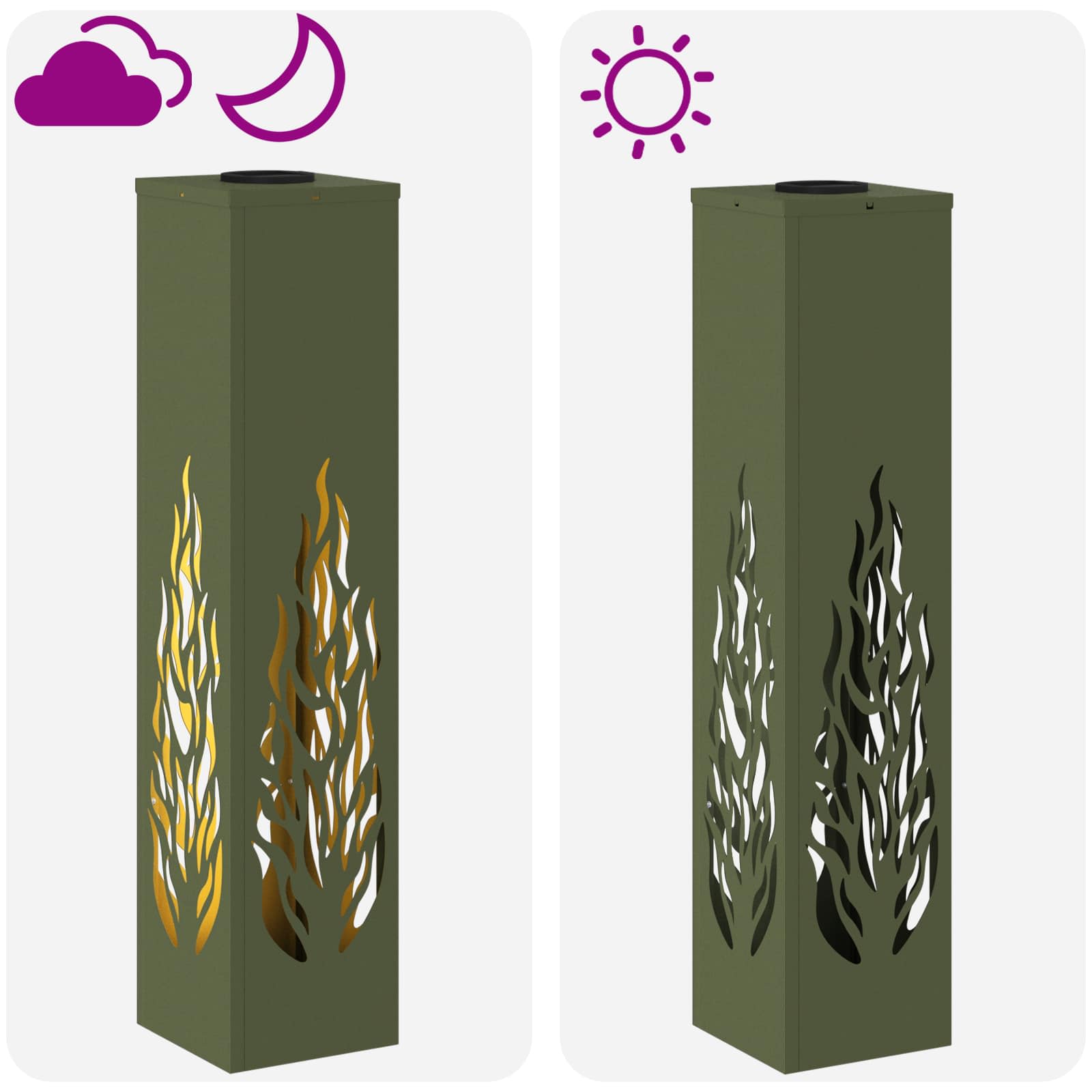 Solar LED Pad Licht 2 pcs Olijf Groen Koudgewalst staal image 13