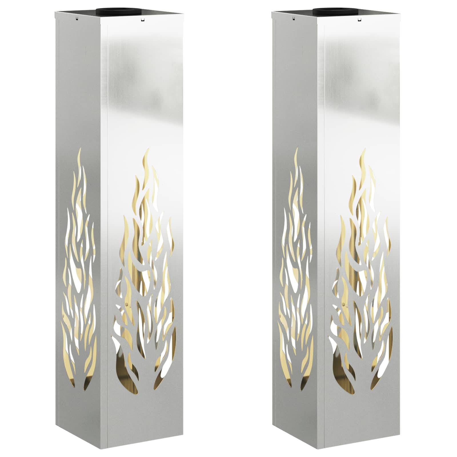 Thumbnail - vidaXL Solar LED Weg Licht 2 pcs Silber Galvanisiertes Stahl