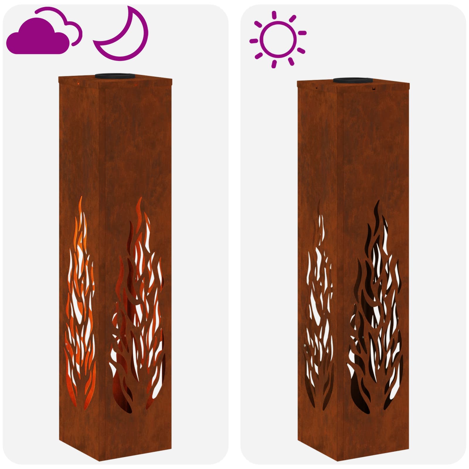 Solar LED Pad Licht 2 pcs Cortenstaal Cortenstaal image 12