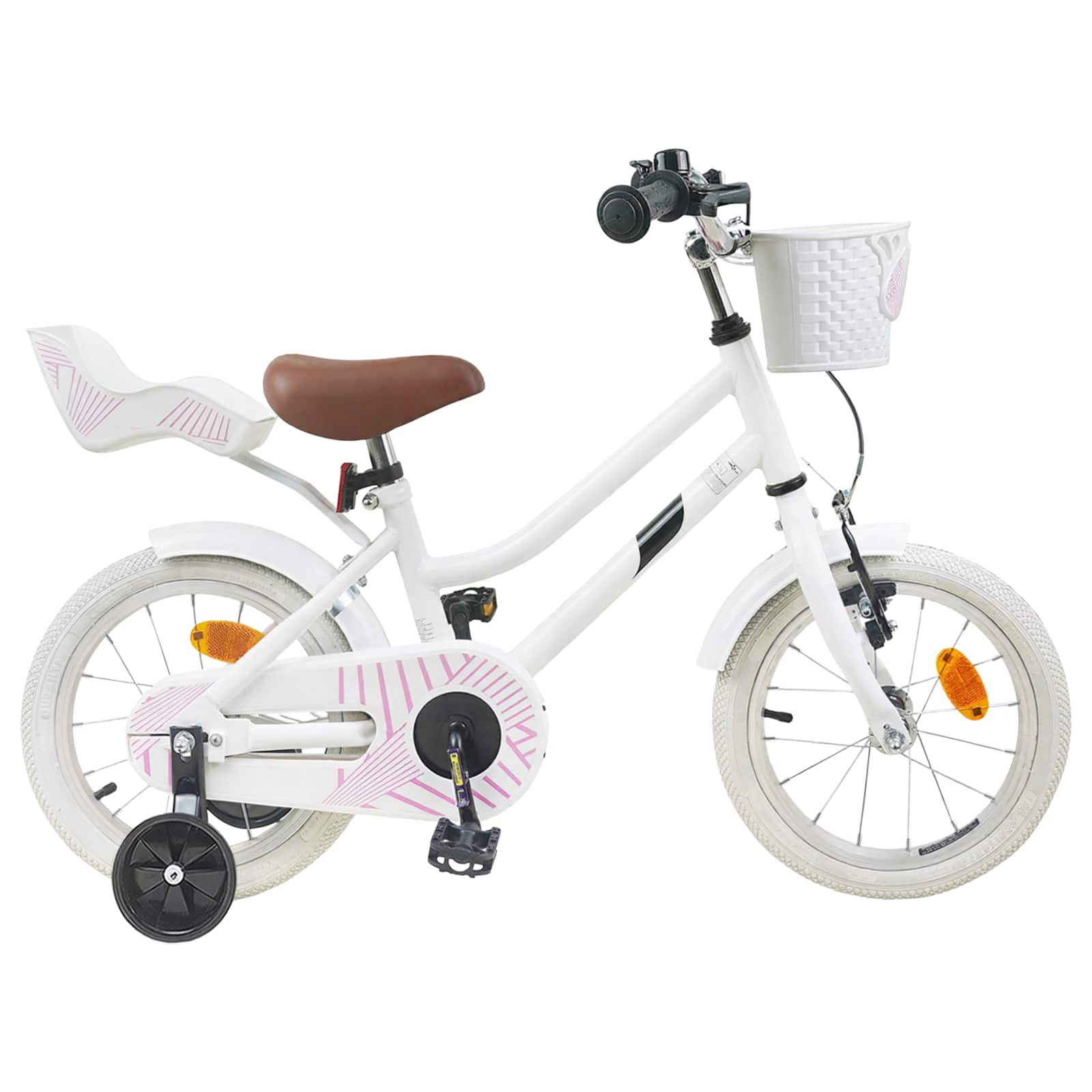 vidaXL Bicicletă pentru Copii 14 Inci pentru 3-5 ani Alb