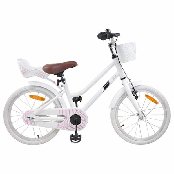 vidaXL Laste Bike 18 Tolli 5-7 aastastele Valge
