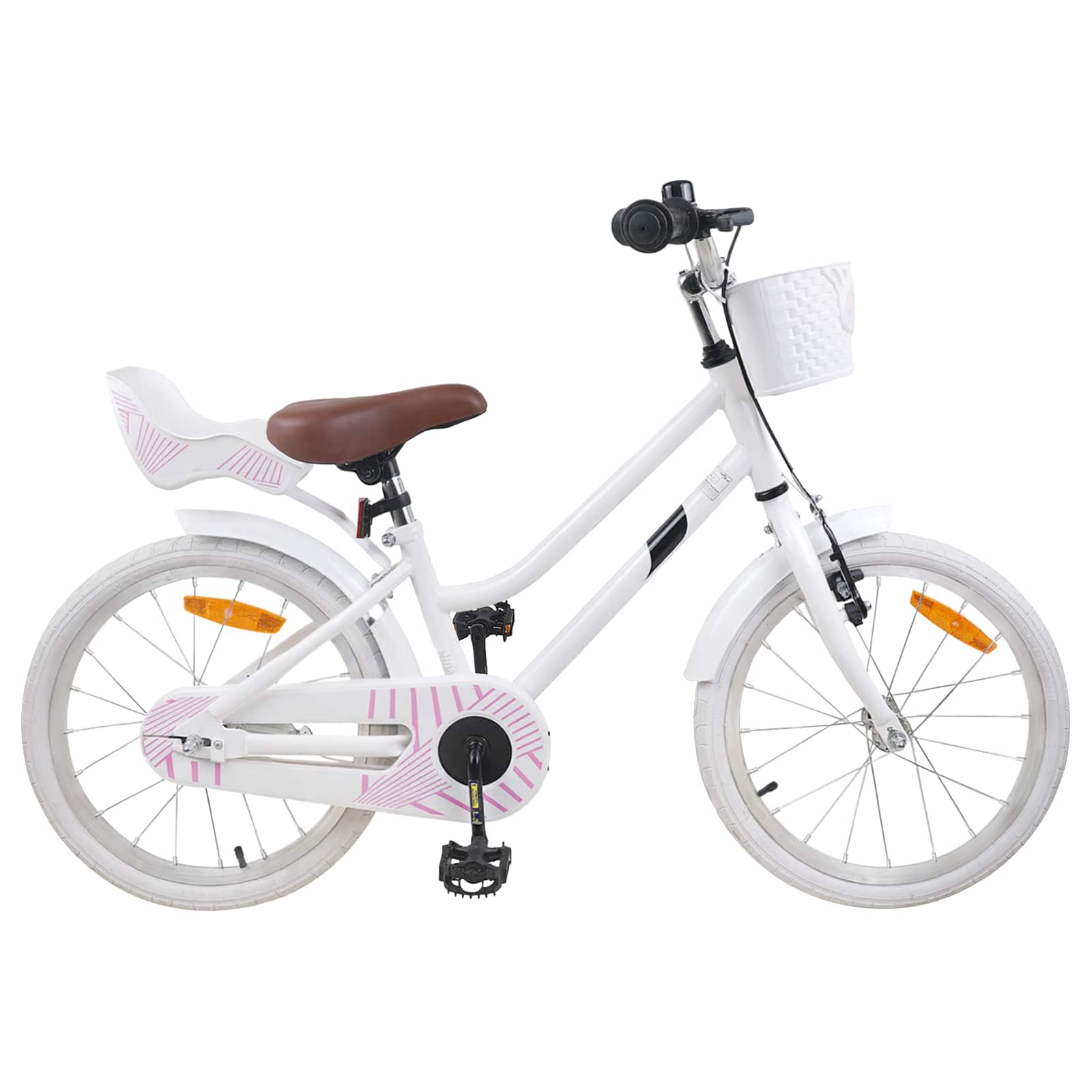vidaXL Bicicletă pentru Copii 18 Inci pentru 5-7 ani Alb