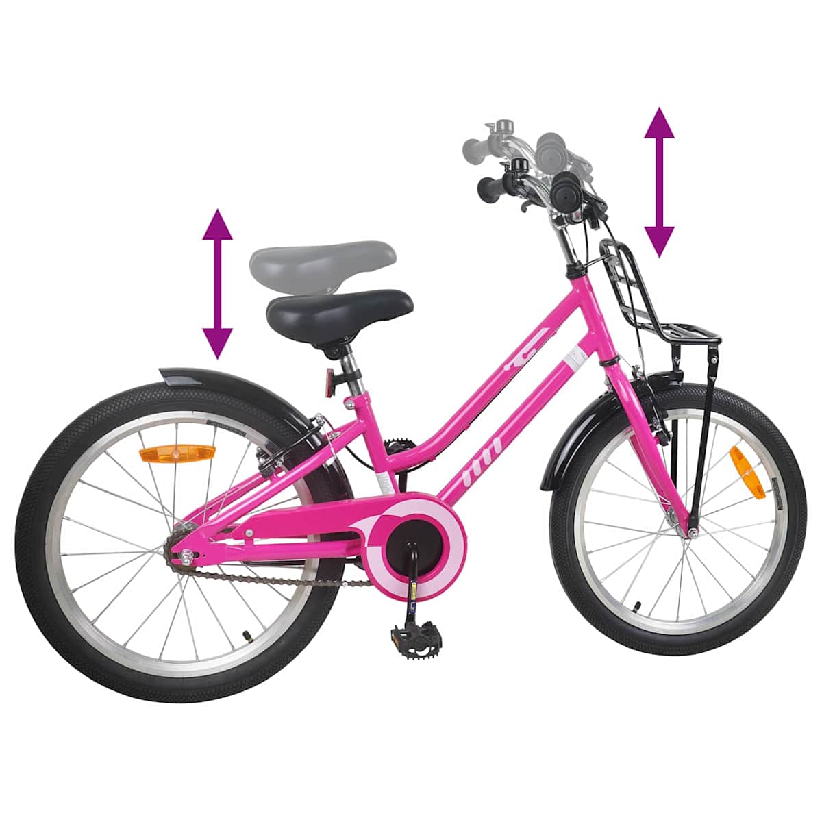 Børnecykel til børn i alderen 6-11 år Pink Sort - Billede 7