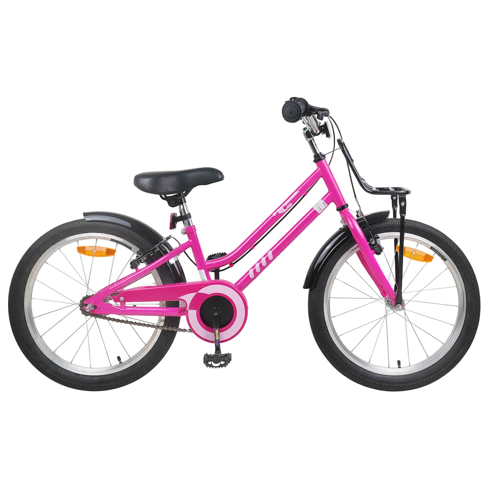 vidaXL Bicicletă pentru Copii 20 Inci pentru 6-11 ani Roz Negru