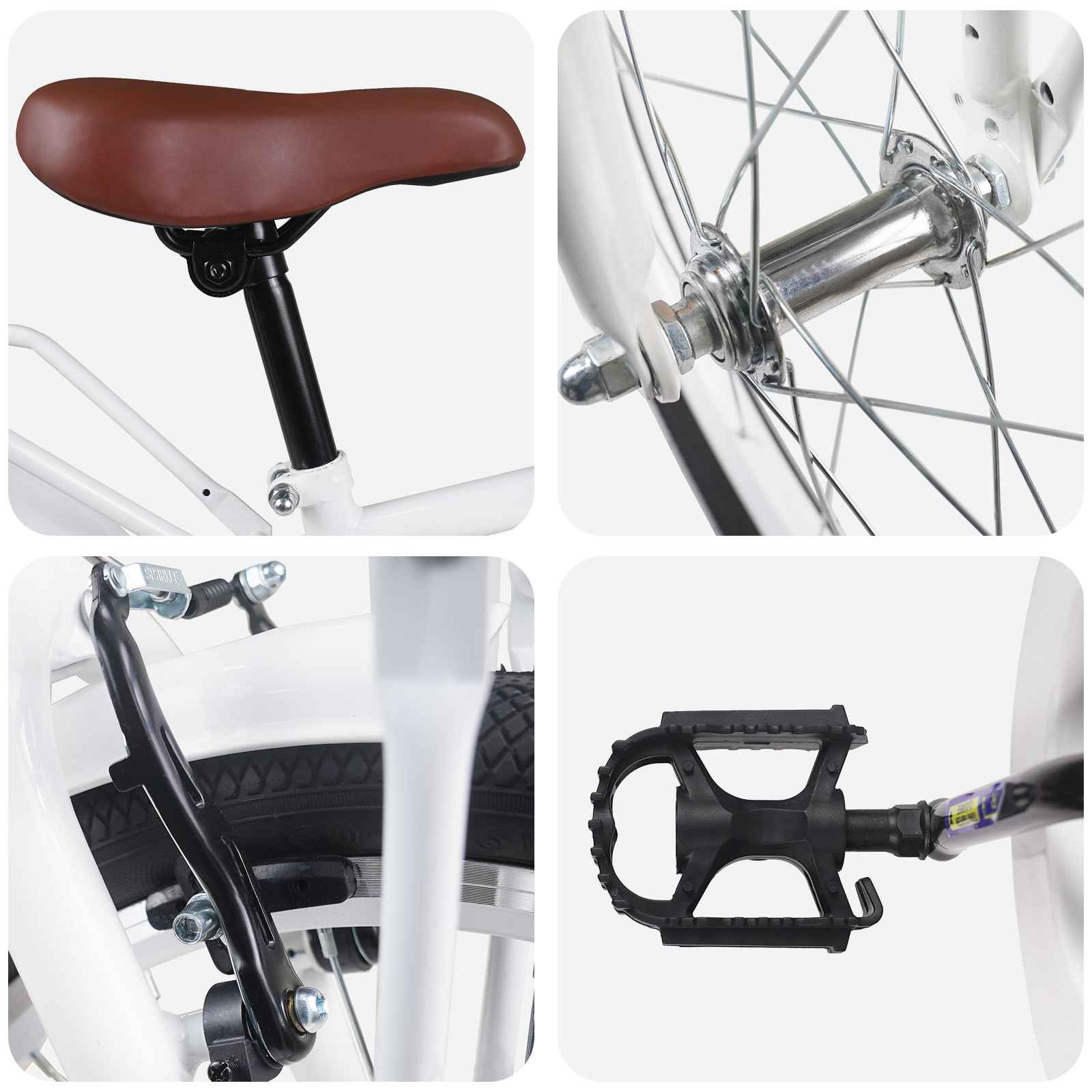 Otroško Kolo 20 Palcev za starost od 6 do 11 let Bela - slika 4