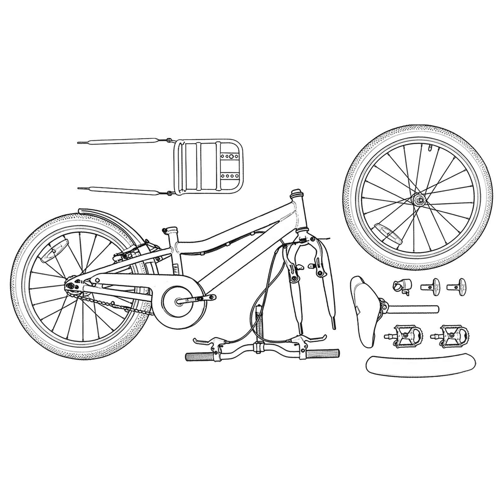 Otroško Kolo 18 Palcev za 5-7 let Črna - slika 8