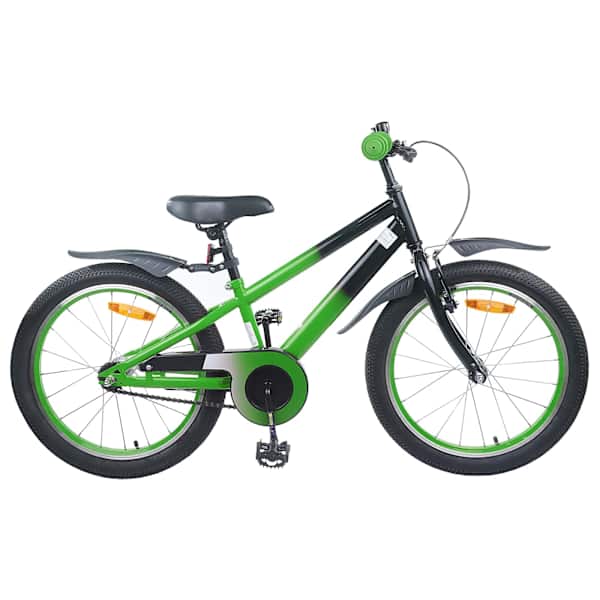 vidaXL Laste Bike 18 Tolli 5-7 aastastele Roheline must