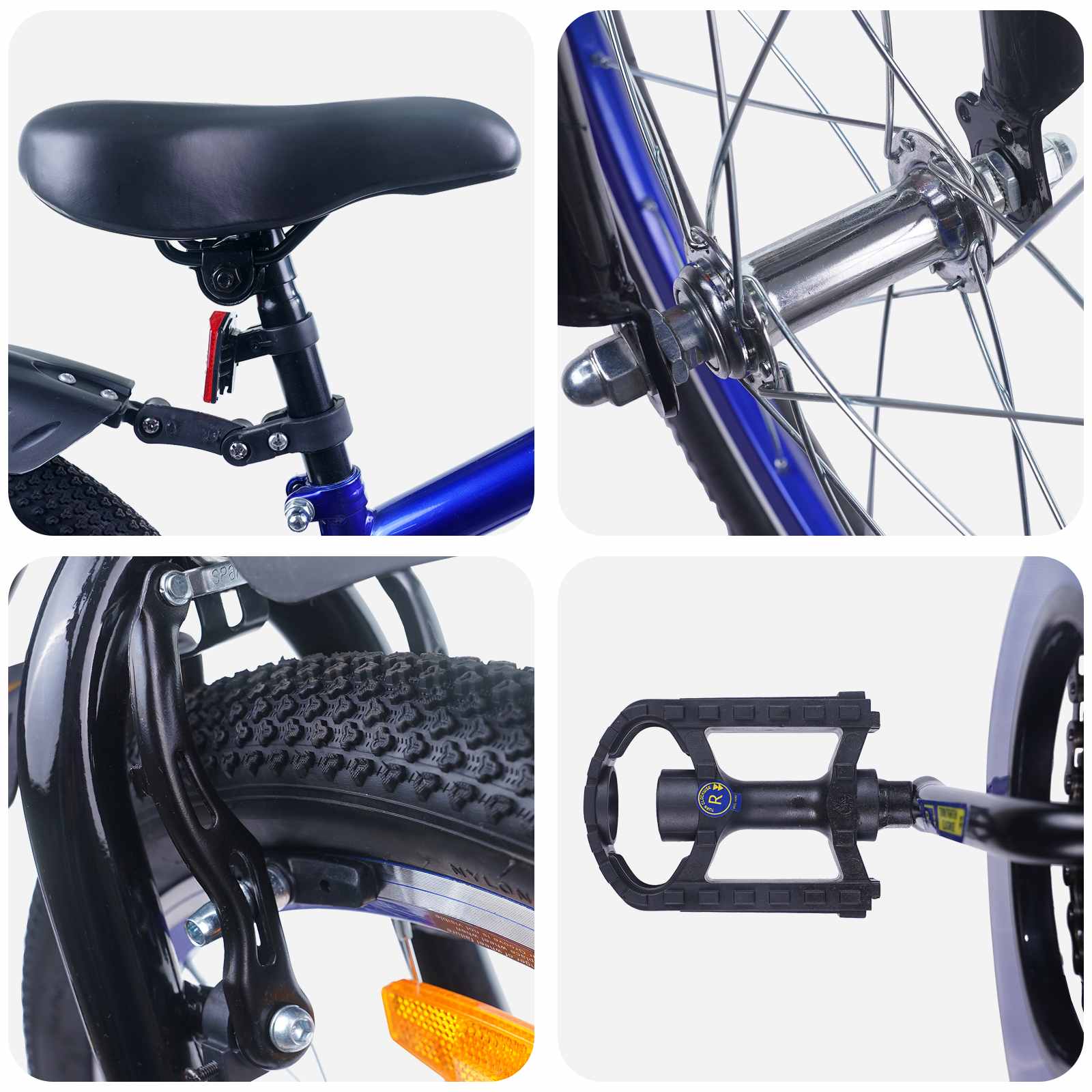 Otroško Kolo 18 Palcev za 5-7 let Modro črno - slika 4