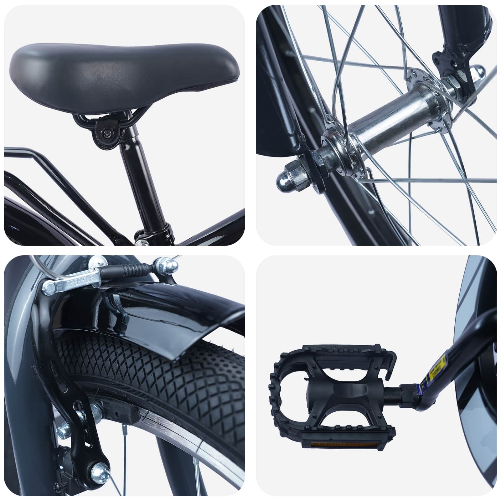 Gyerek Bicikli 20 Hüvelyk 6-11 éves korig ajánlott Fekete