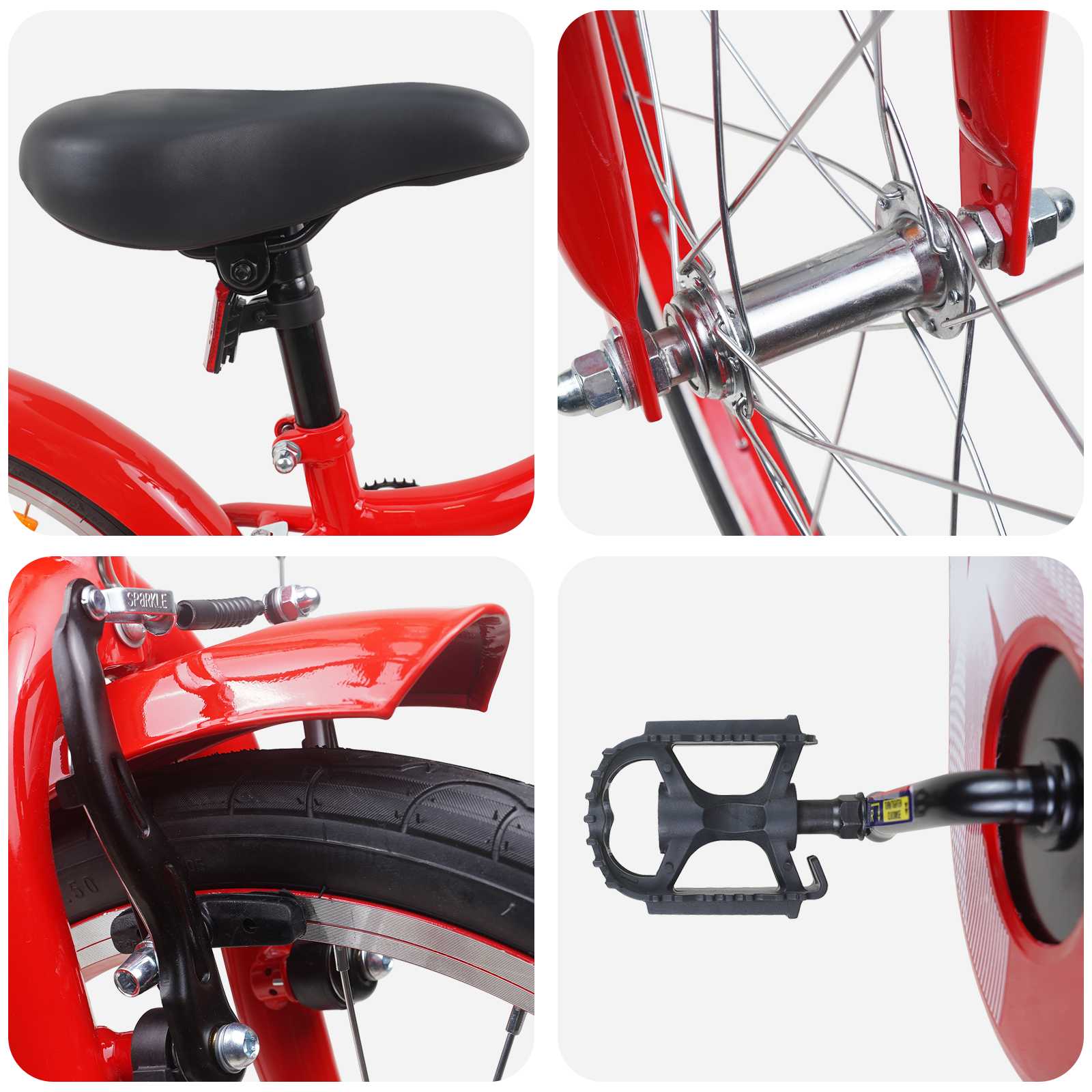 vidaXL Kinderfahrrad 18 Zoll für 5-7 Jahre alt Rot – Bild 4