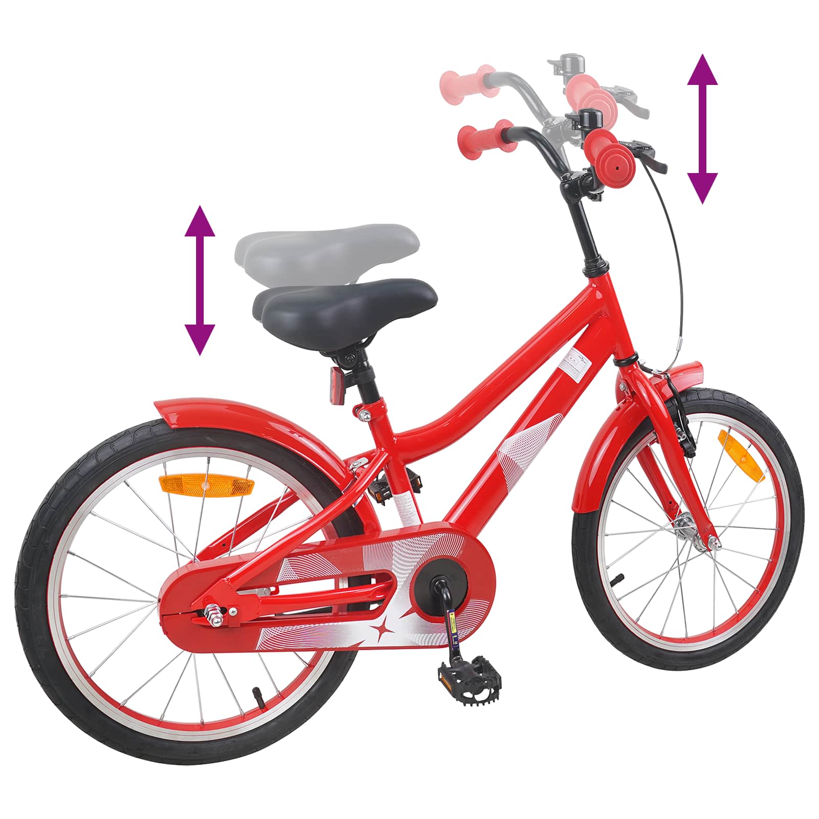 vidaXL Kinderfahrrad 18 Zoll für 5-7 Jahre alt Rot – Bild 7