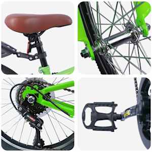 Dětské Kolo 20 palců 6-Speed pro děti ve věku 6-11 let Zelená - obrázek 4