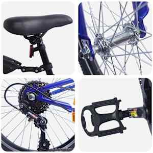 Dětské Kolo 24 palců 6-Speed pro 8-12 let Tmavě modrá - obrázek 4