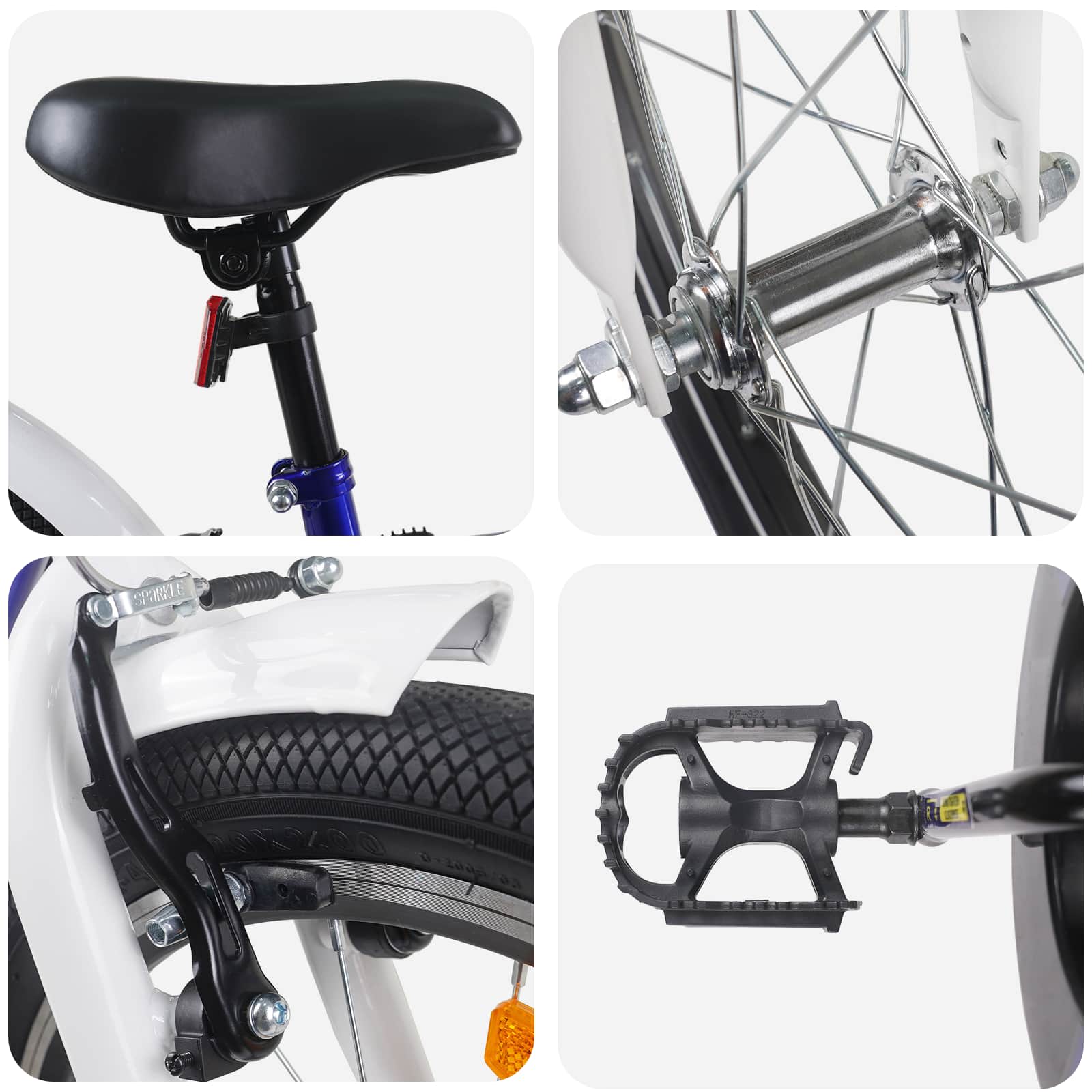 Otroško Kolo 20 Palcev za starost od 6 do 11 let Modro belo - slika 4