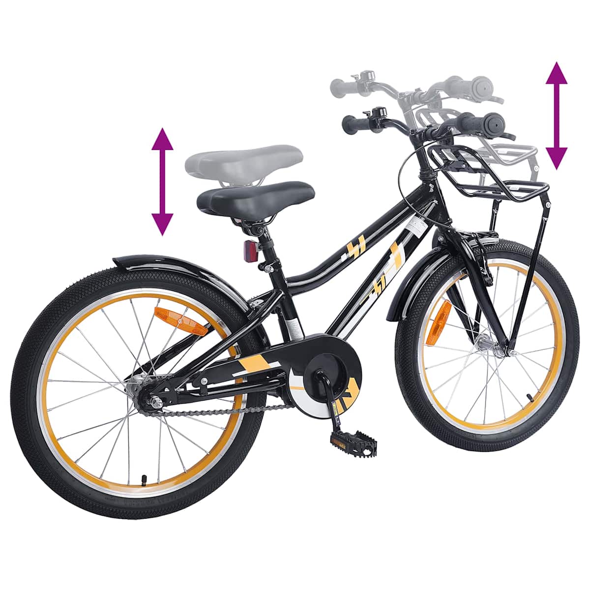 Børnecykel til børn i alderen 6-11 år Orange Sort - Billede 7