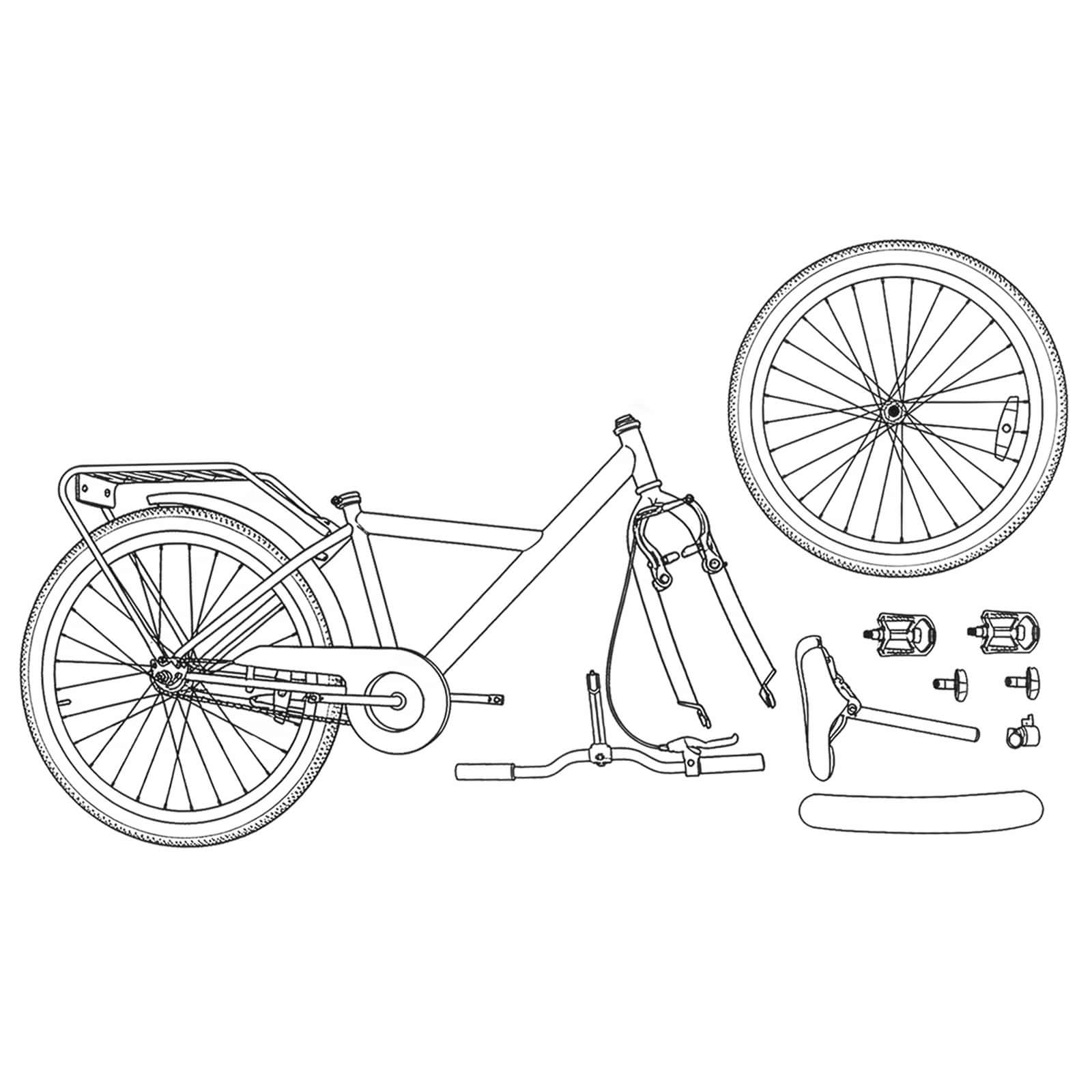 Bērnu Velosipēds 24 Collas no 8 līdz 12 gadiem Balts