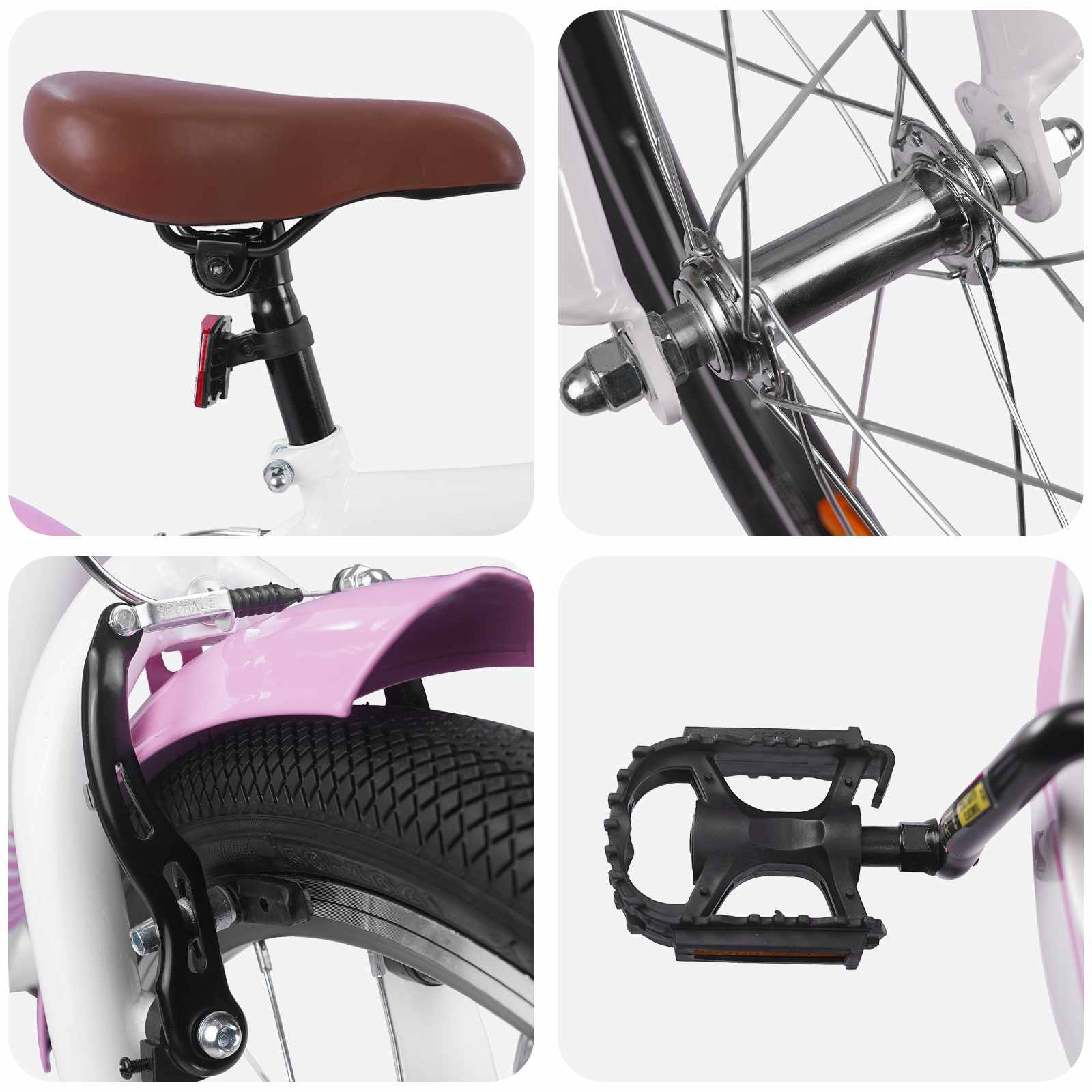 Gyerek Bicikli 18 Hüvelyk 5-7 éves korig Világos Rózsaszín