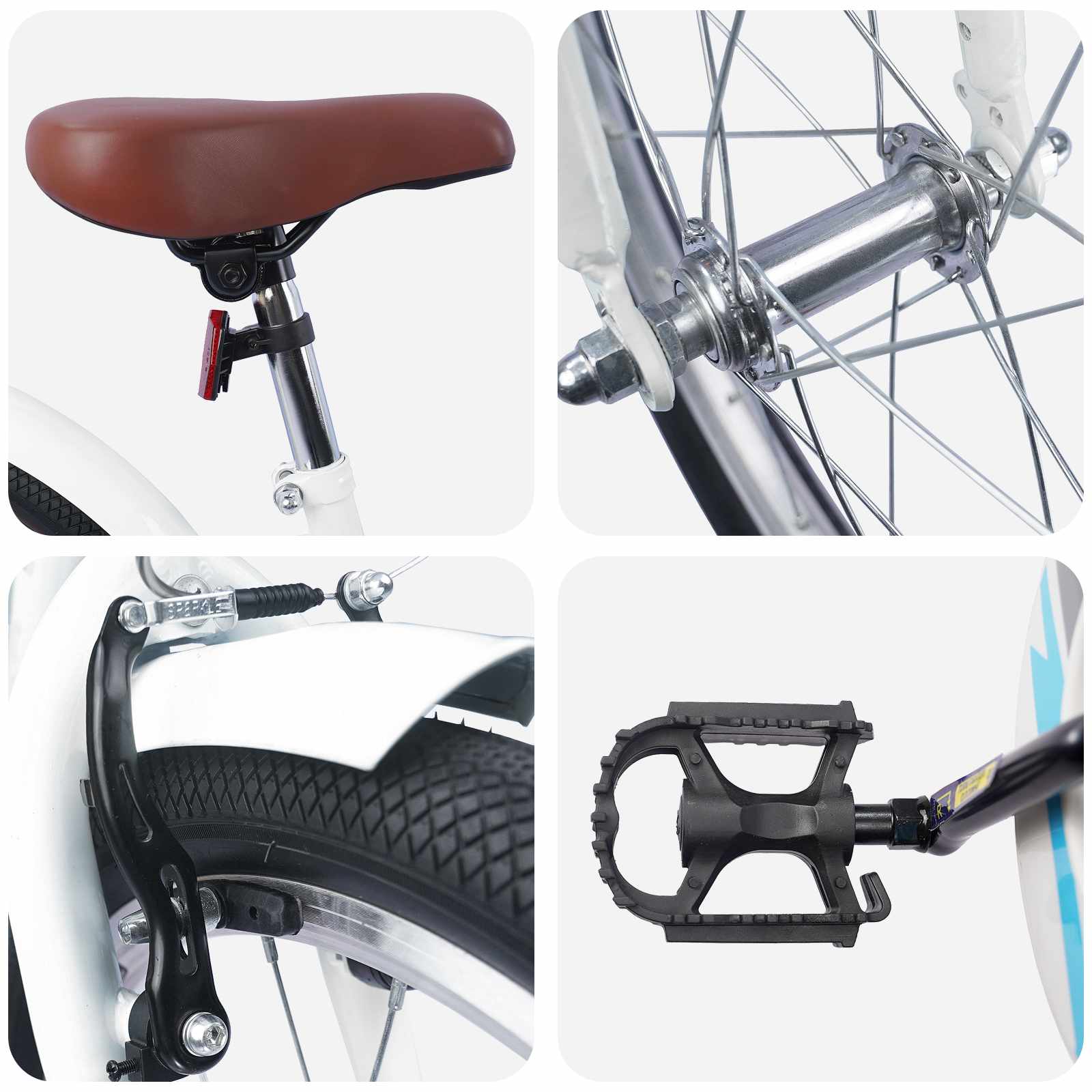 Gyerek Bicikli 20 Hüvelyk 6-11 éves korig ajánlott Fehér