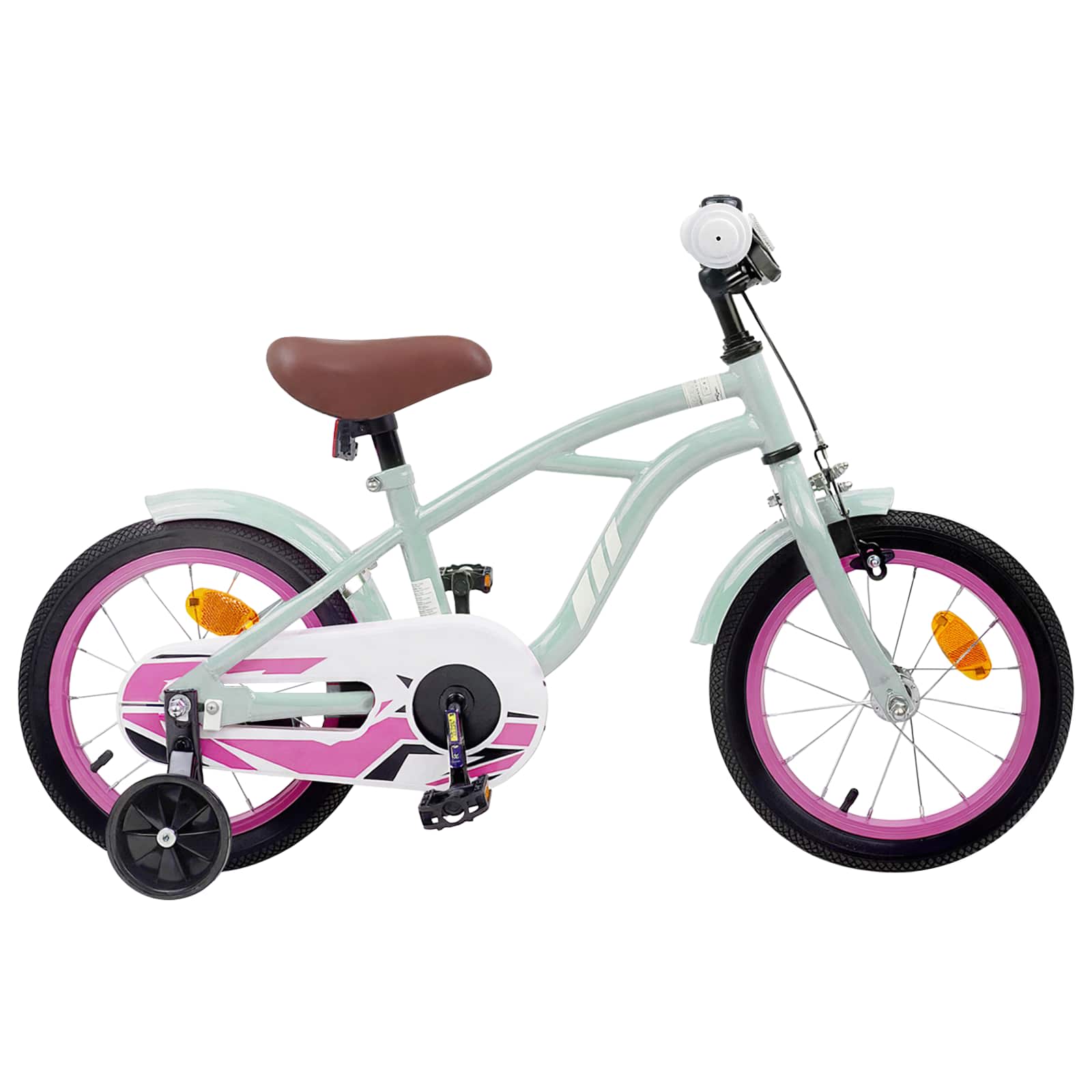 vidaXL Bicicletă pentru Copii 14 Inci pentru 3-5 ani Verde deschis
