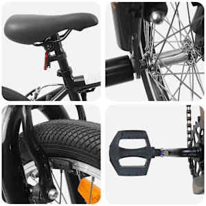 BMX Kolo 20 palců pro 9 let Černá - obrázek 4