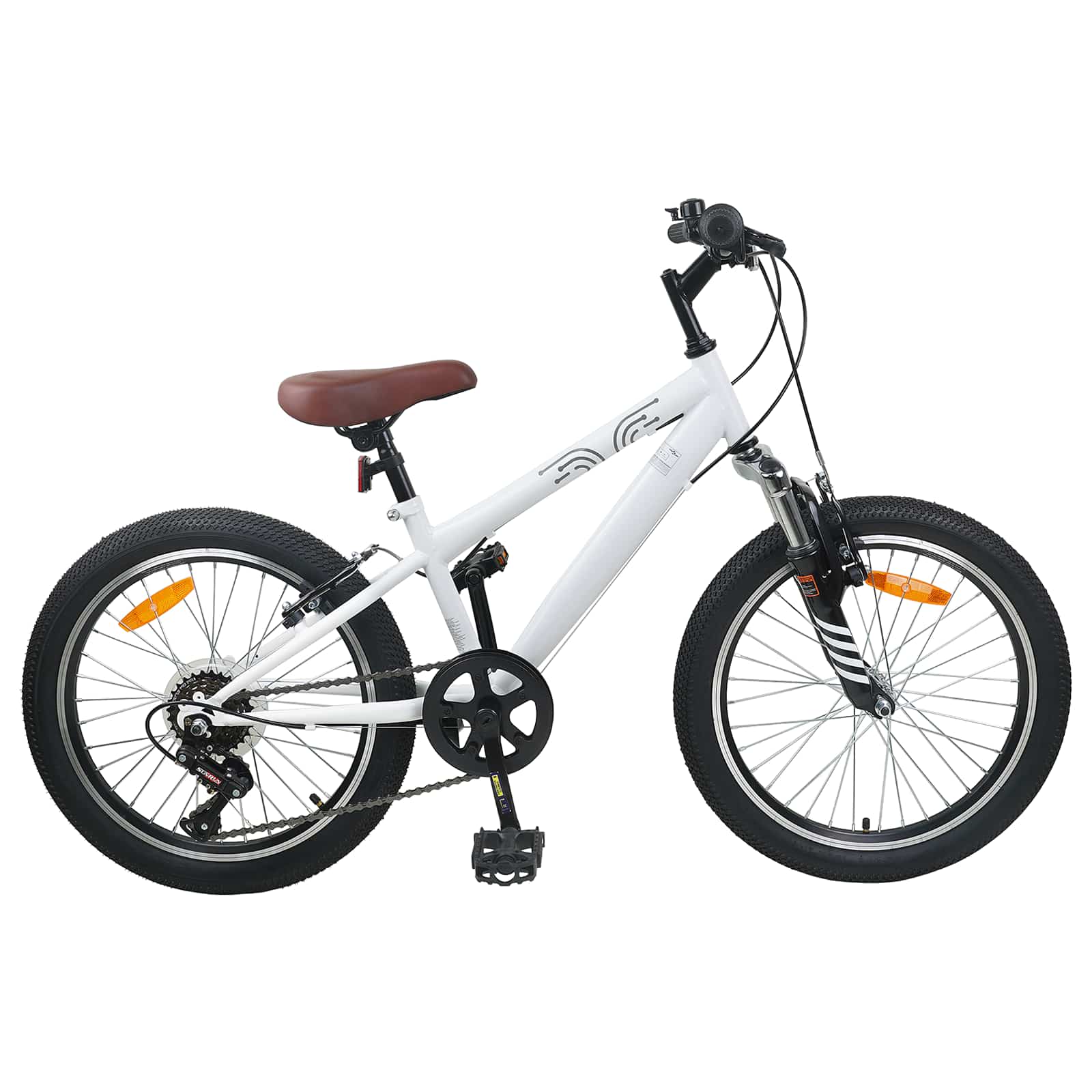 vidaXL Kids Mountain Bike 24 Zoll 6-Speed für 8-12 Jahre alt Weiß