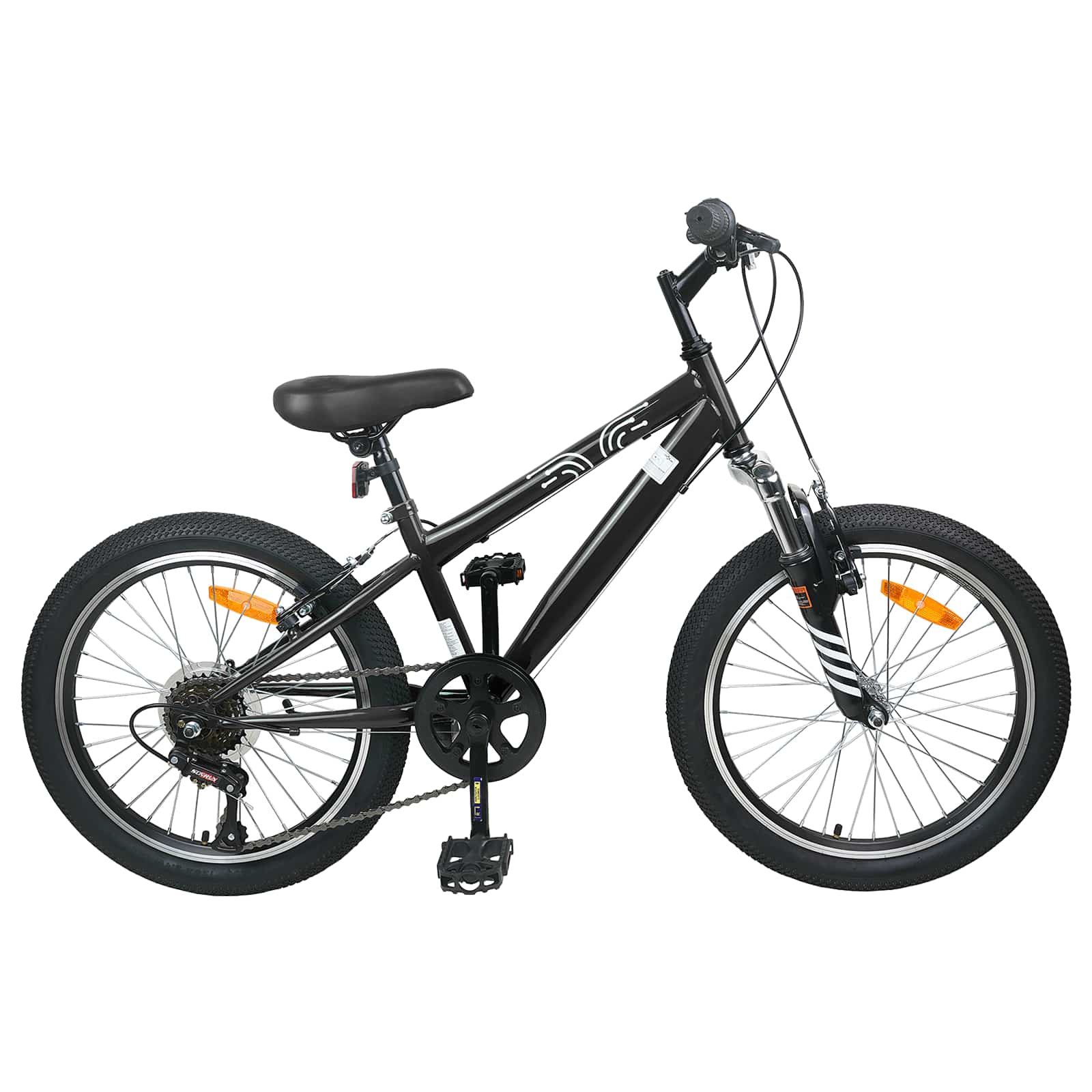 vidaXL Kids Mountain Bike 24 Zoll 6-Speed für 8-12 Jahre alt Schwarz