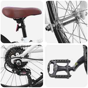 Horské Kolo 24 palců 6-Speed pro děti 8-12 let Bílá - obrázek 4