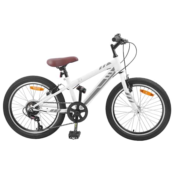 vidaXL M&auml;gi Bike 24 Tolli 6-Kiirus 8-12 aastastele Valge
