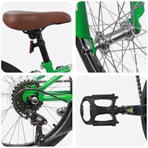 Horské Kolo 24 palců 6-Speed pro 8-12 let Zelená - obrázek 4