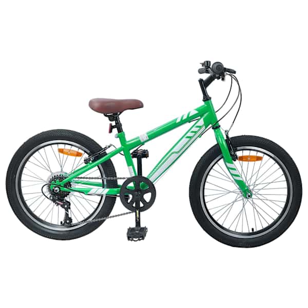 vidaXL M&auml;gi Bike 24 Tolli 6-Kiirus 8-12 aastastele Roheline