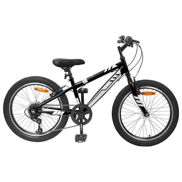 vidaXL M&auml;gi Bike 20 Tolli 6-Kiirus 5-8 aastastele Must