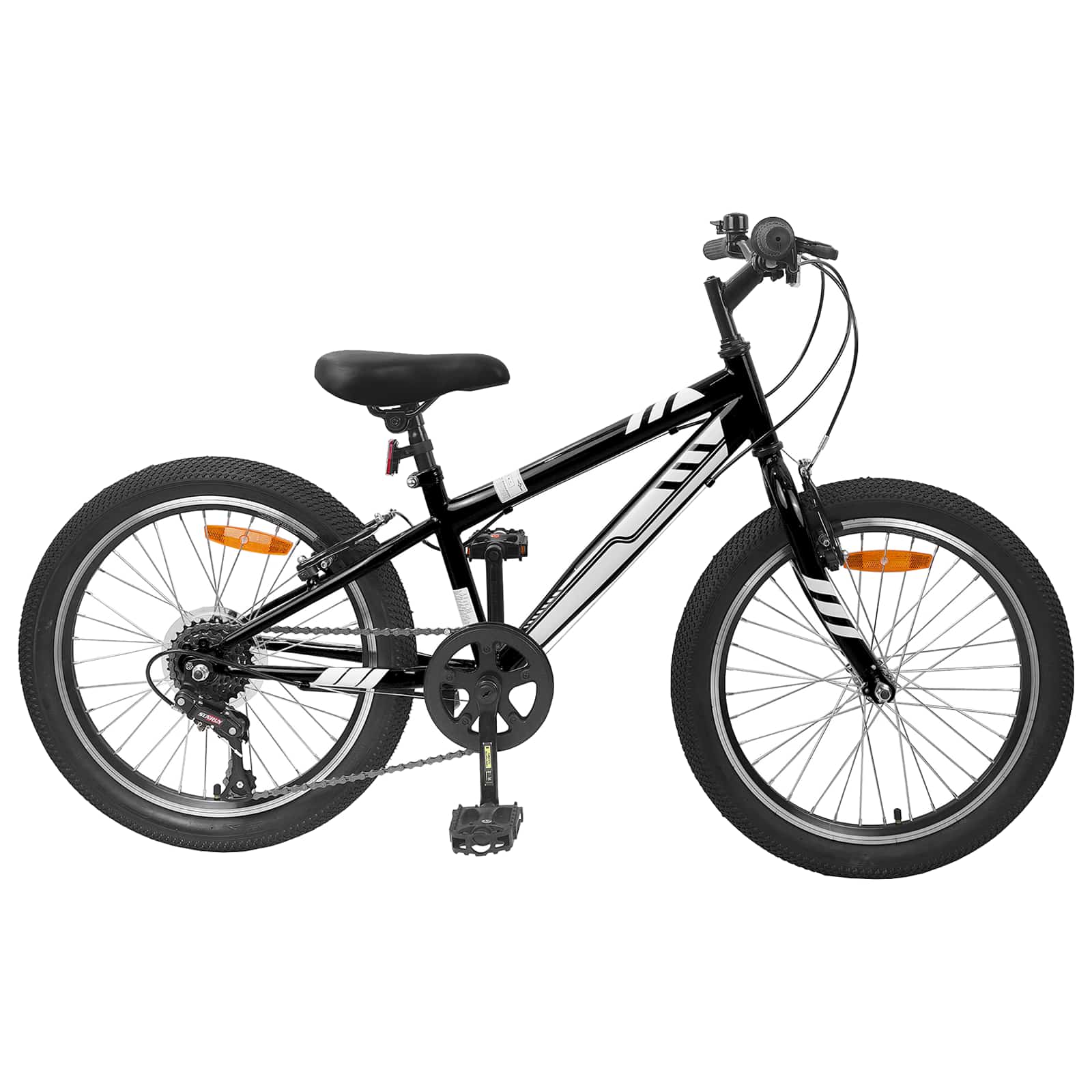 vidaXL Bicicletă Montană 24 Inci 6-Speed pentru 8-12 ani Negru