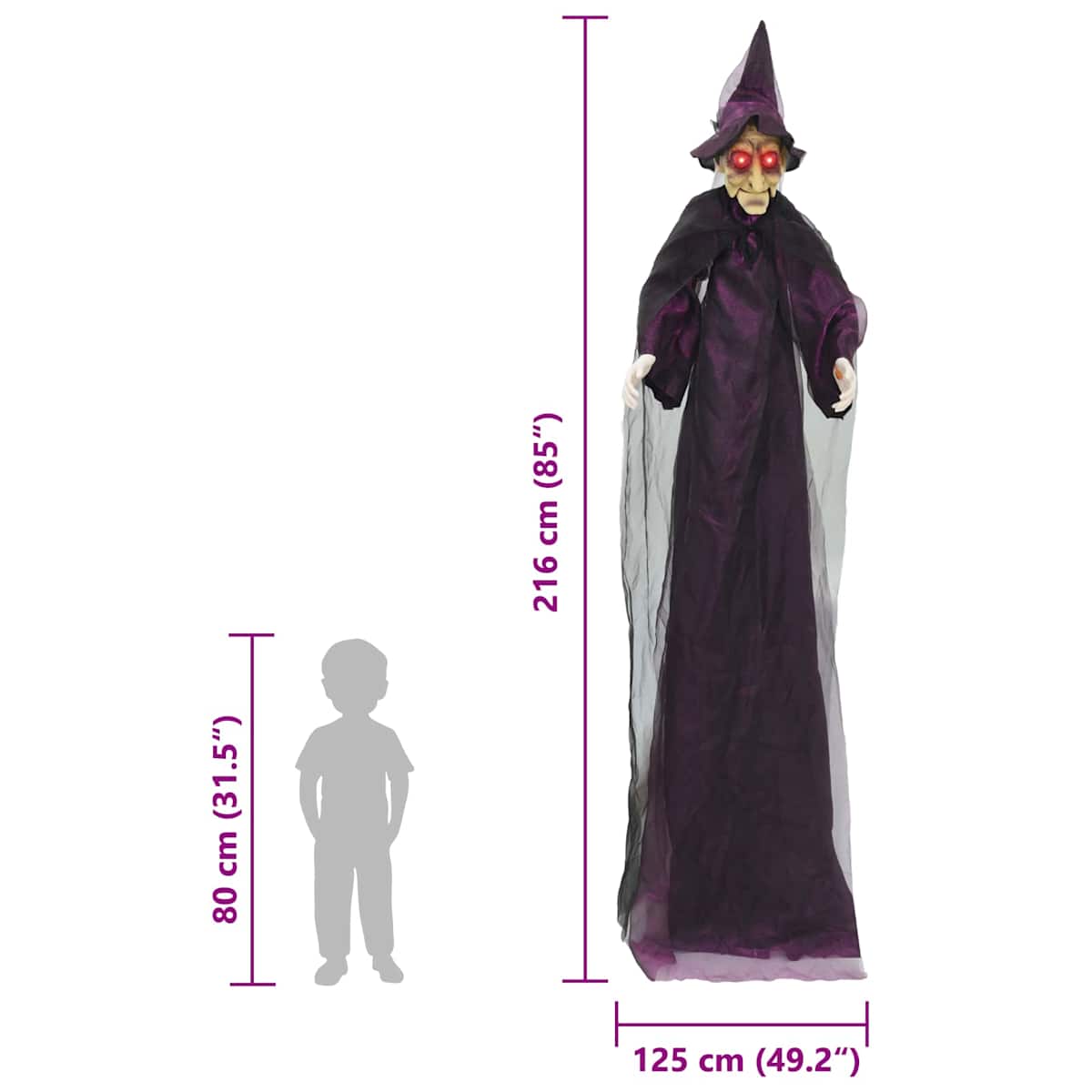Hængende Halloween talende heks Lilla 216 x 125 cm Polyester - Billede 9