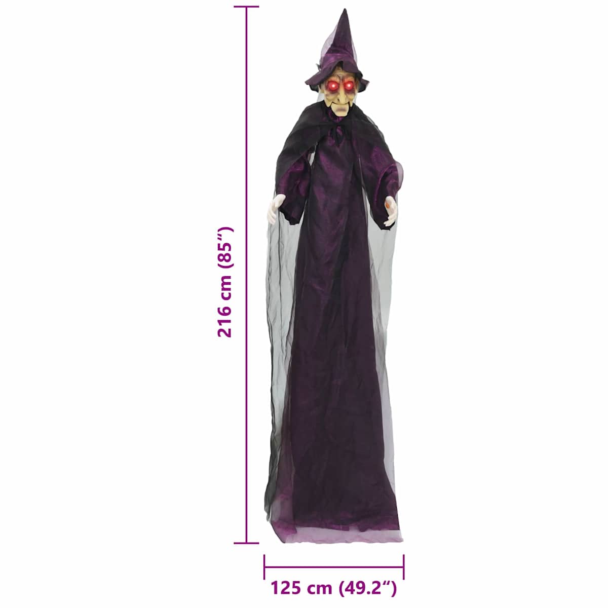 Hængende Halloween talende heks Lilla 216 x 125 cm Polyester - Billede 8