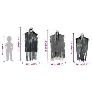 Halloweenský visící duch 3 pcs Černá 66 x 110 cm Polyester - obrázek 10
