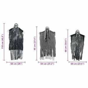 Halloweenský visící duch 3 pcs Černá 66 x 110 cm Polyester - obrázek 9