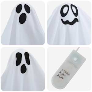 Halloweenský visící duch 3 pcs Bílá 52 x 62 cm Polyester - obrázek 5