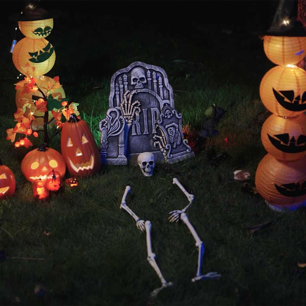 vidaXL Schelet de Halloween Alb 20 x 10 x 9.5 cm Plastic