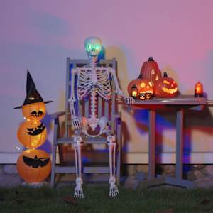 Halloween kostlivec Bílá 155 x 38.5 cm Plast - obrázek 1