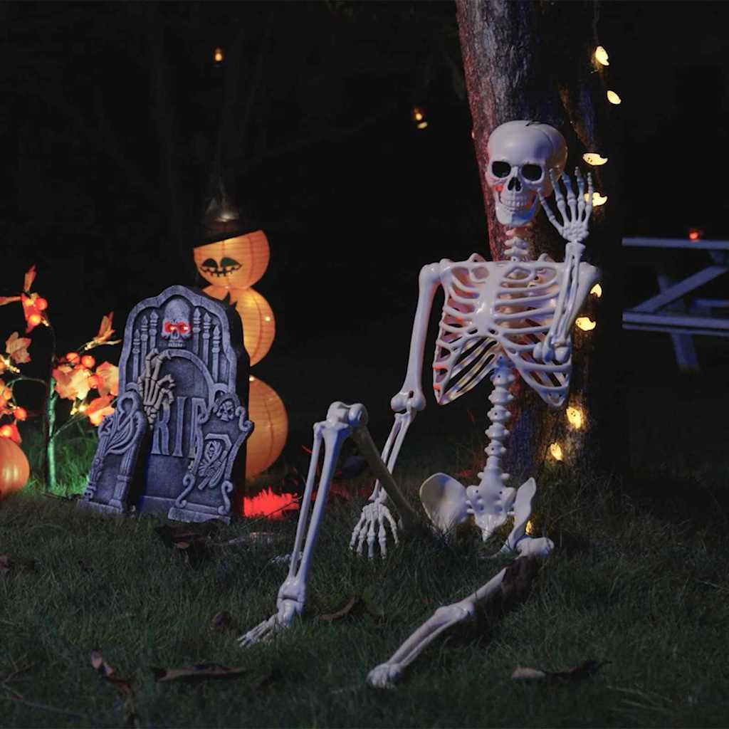 vidaXL Schelet de Halloween Manual Ajustabil 2 pcs Alb 85 cm PVC